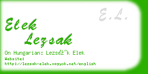 elek lezsak business card